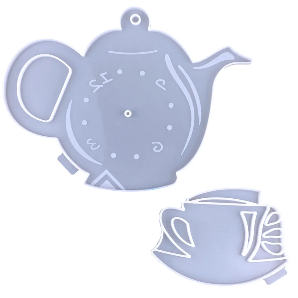 Wall Hanging Mold Teapot Clock Coffee Cups Ornament Silicone Handicraft Making Molds