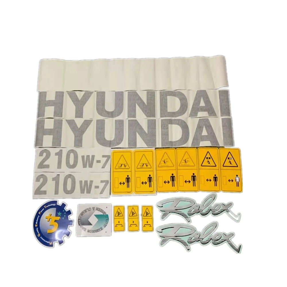 For Excavator parts Hyundai Sticker R60 150 215 225 265 275 305 335 375LC-7-7S-9S Full Car Standard Sticker Model Sticker