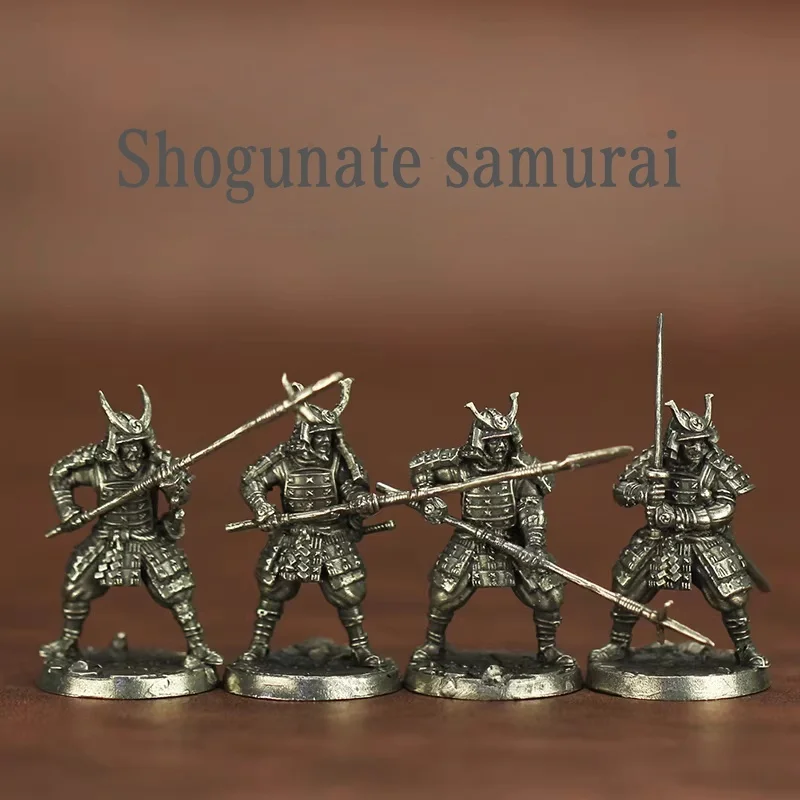 1/35 Scale Japanese Shogunate Samurai Soldier Copper Miniature Figurine 4cm Model Ornament Birthday