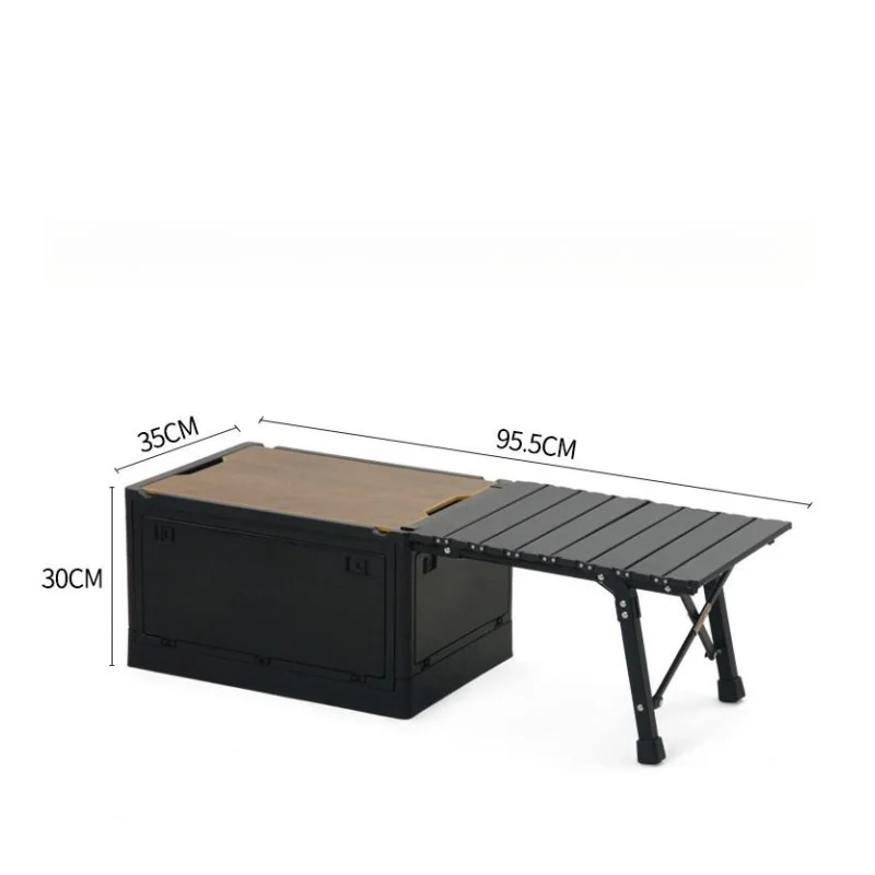 Outdoor Lightweight Side-opening Storage Box Aluminium Alloy Folding Table Portable Combination Table Stand Stall Camping Table