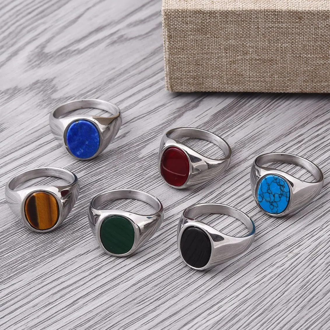 R3326 Men's/Women High Quality 316LStainless Onyx Rings Classic Fashion Trend Jewelry Products