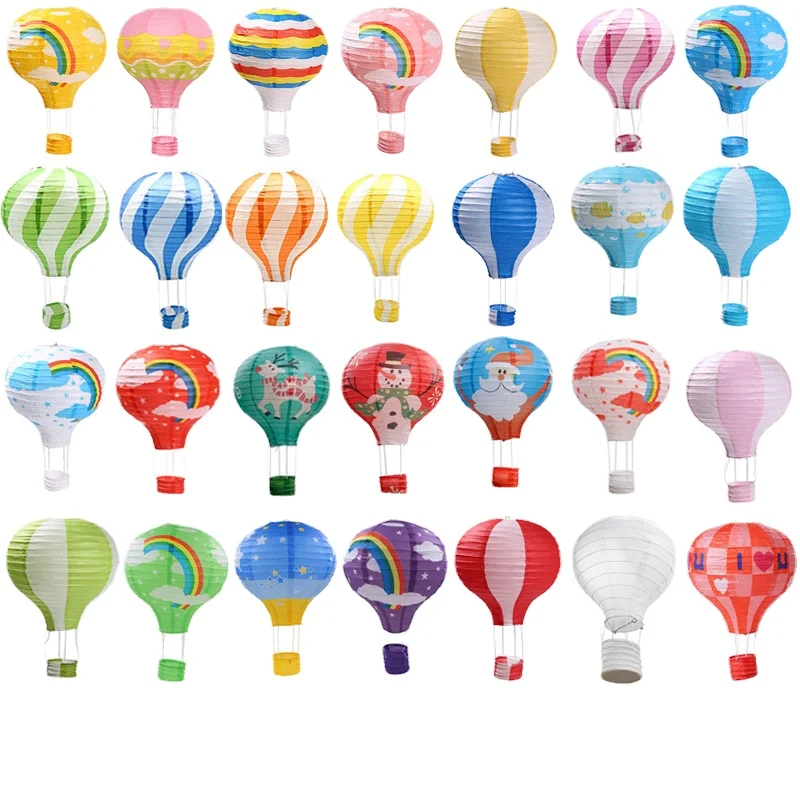 1pc Rainbow Hot Air Balloon Folding Lantern Wedding Party Birthday DIY Decor Christmas Decorations Hanging Xmas Lantern 30/40cm