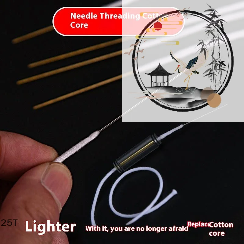 

Цельные фитили из чистого хлопка с аксессуарами для замены иглы для керосинового бензина, длина 33/55/77/100 см