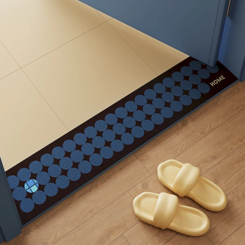 VIKAMA Wave Point Striped Floor Mat, Quick Drying Threshold Mat, Bedroom Living Room Entrance Threshold Mat, Home Decoration