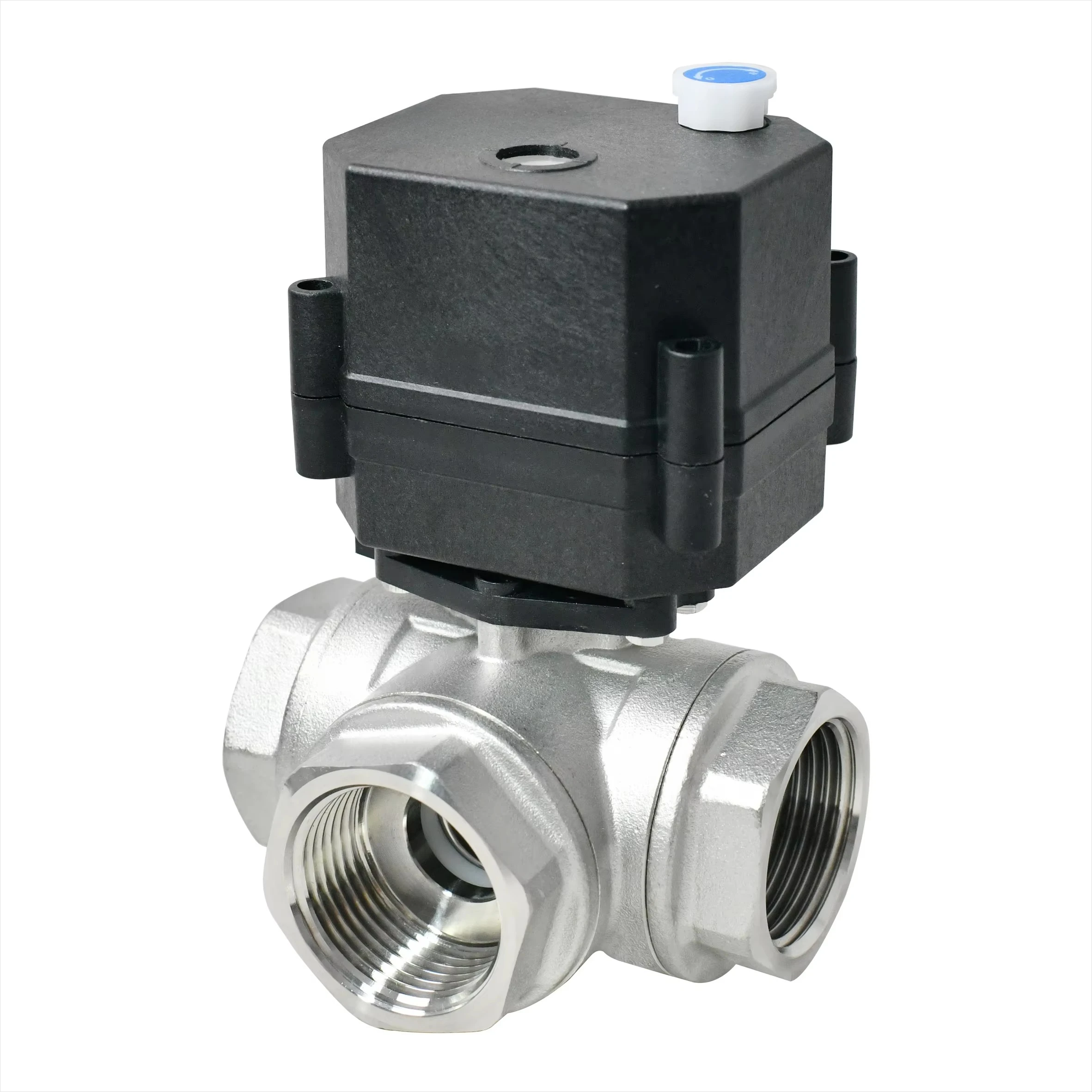 1 Inch DN25  3  Way Stainless steel 304 Horizontal 4-20mA /0-10V Electric Modulating Ball Valve