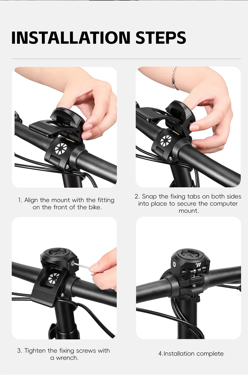 WEST BIKING Faltbarer Fahrradcomputerhalter CNC Aluminiumlegierung Lenkerhalterung für Dahon Brompton Garmin Fahrradzubehör – Detail 10