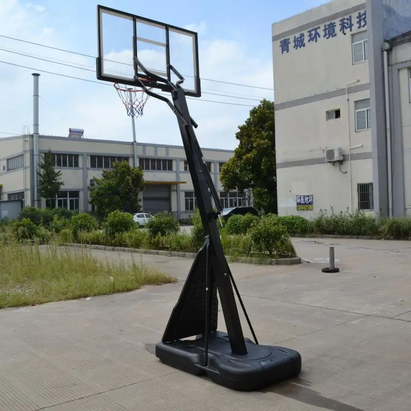 조절 가능한 휴대용 야외 농구대, 강화 유리 백보드 및 림 포함, PC 또는 농구 선수용