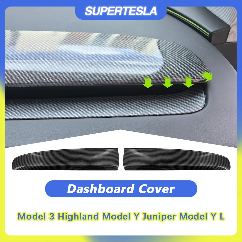 

Крышка приборной панели для Tesla Model 3 Highland Model Y Juniper Model Y L 2025 ABS, отделка панели, разделенная полоса, аксессуары для интерьера