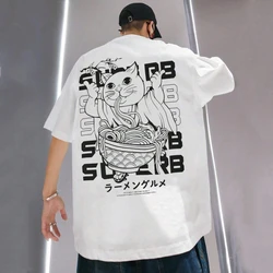 Men's T-Shirt 3d Samurai Cat Print Oversized T-Shirt For Men Summer Simple Casual Short Sleeve Tees Street Fashion Men Clothing