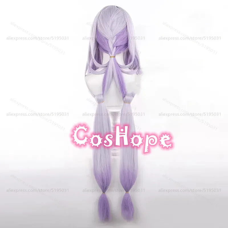 HSR Castorice Cosplay Wig with 65cm Long Ponytails Light Purple Gradient Wig Cosplay Anime Heat Resistant Synthetic Wigs