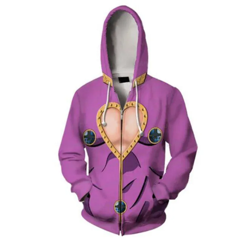 Anime JoJo's Bizarre Adventure 3D Print Hoodie Sweatshirts JOJO Cosplay Hoodie Uniform Men Women Pullover Hoodies Coat Outfit