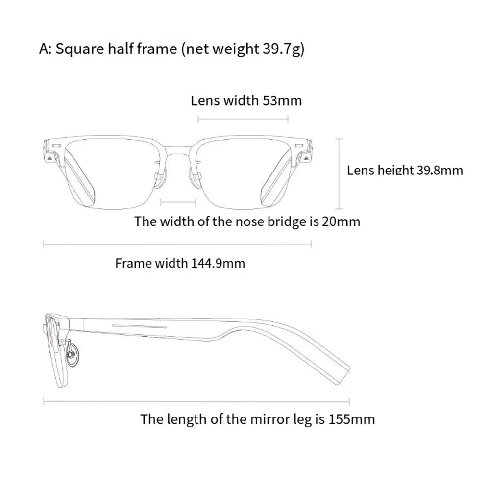Xiaomi Mijia Smart Audio Glasses Joyful Edition BLE5.2 Chinese Version Headset Call Noise Reduction