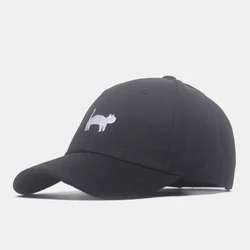 Letnia męska czapka z daszkiem wyszywany wzór kota czapka typu Snapback bawełniana regulowana czapka hip-hopowa sportowa kapelusze przeciwsłoneczne czapki Trucker