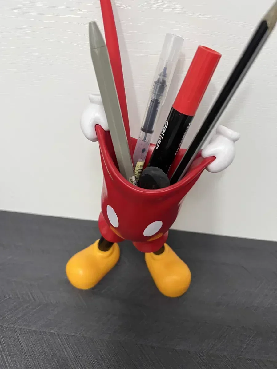 Kawaii disney mickey luva caneta titular anime bonito dos desenhos animados lápis papelaria decoração de mesa estudante caneta titular presente natal