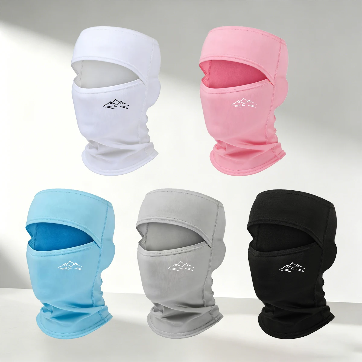 1/2/3/4/5PC Mountain printed warm balaclava headband for outdoor skiing and cycling, windproof face mask, full face scarf hat