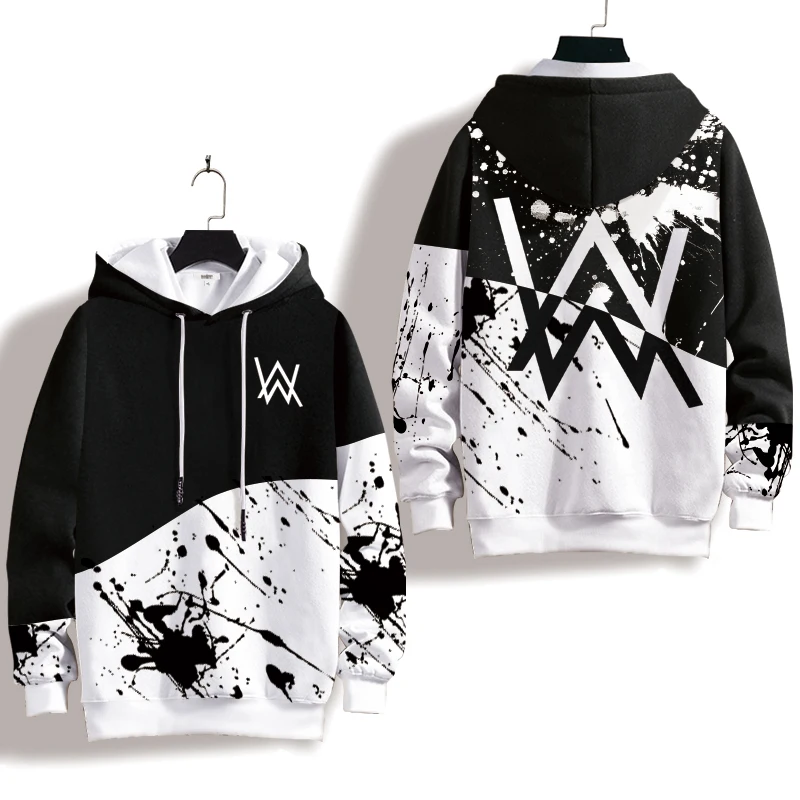 

2024 Autumn 3D Printed Autumn Ins Fashion Brand AlanWalker Hoodie Men's Hooded Plus Size Thin Jacket Trendy Men's Clothing