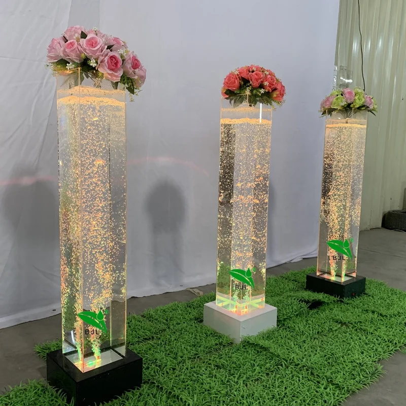 

Custom. promotion LED lighting bubble water flower column lamp restaurant decorative items