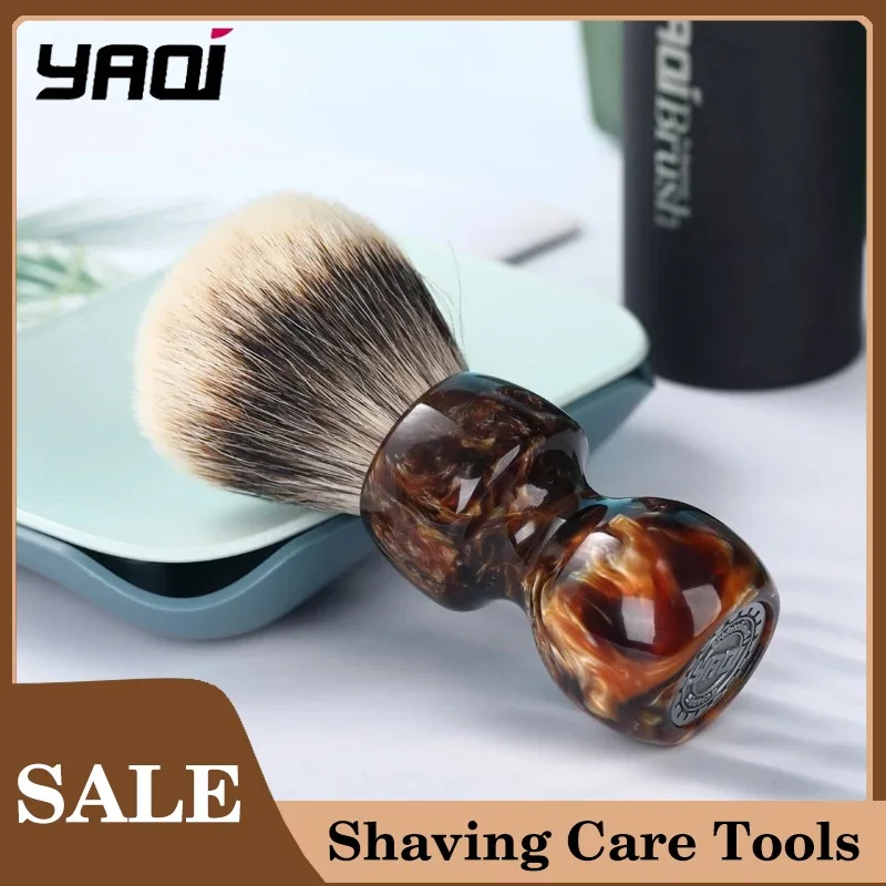 yaqi-caramel-26mm-deux-bandes-poils-de-blaireau-hommes-brosse-de-rasage-humide-brosse-de-rasage-pour-hommes-brosse-de-rasage-en-mousse