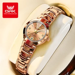 OPK Women Watch Luxury Brand Dress Ladies Wristwatch Waterproof Luminous Calendar Stainless Steel