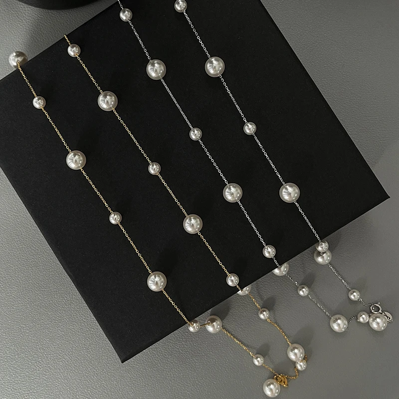 2025, neues Design, elegante Imitationsperlen-Quasten-Halskette mit mehreren Tragen, trendiges Schmuckzubehör für Frauen und Mädchen – Detail 12