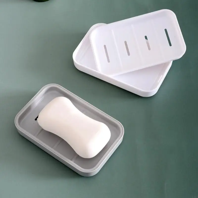 2PCS Soap Dish Plastic Soap Holder for Bathroom Shower Double Layer Draining Soap Dish Tray Easy to Clean Soap Case X3UC view 5