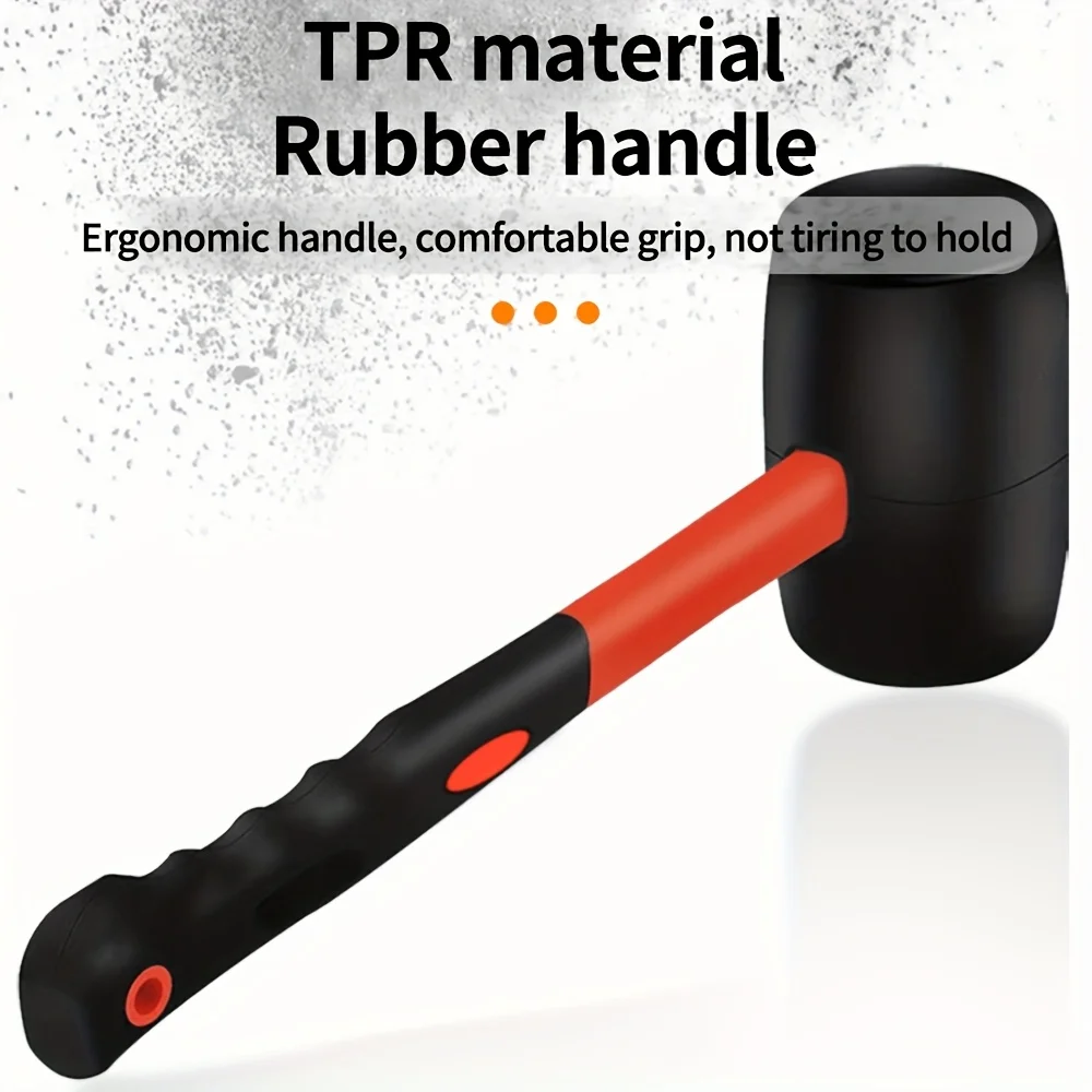 Multifunctional Double Head Rubber Hammer Non Slip Fiber Handle Silent No Damage For Floor Tile Installation
