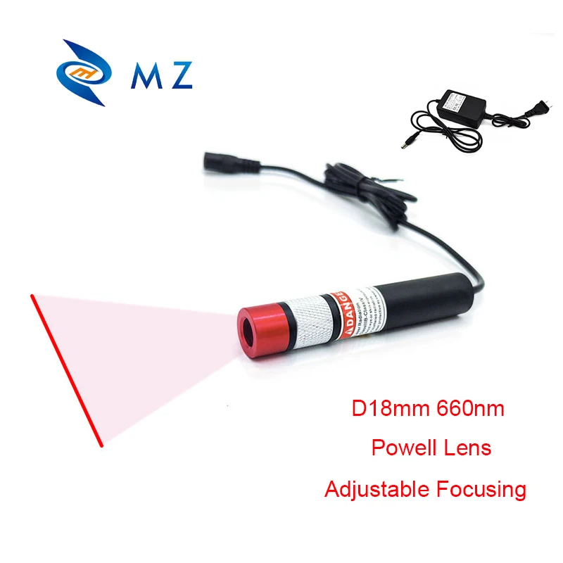 D18mm 660nm 50mw Powell Lens Red Line Laser Diode Module High Quality Adjustable Focal Length Structured Light Industrial Grade