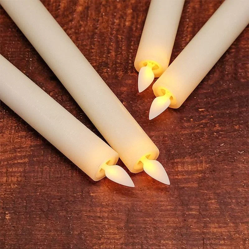 

6pcs Swinging Flameless Home Wedding Christmas Party Table Light Decor-H25cm Led Taper Candlestick Moving Wick Dancing Flame