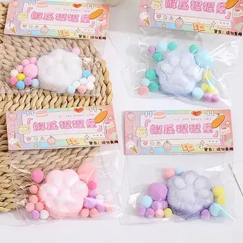 כדור רך להקלה מתח TPR Squishy Mochi צעצוע חתול קאוואי כף רגל דחיקה צעצוע אנטיסטרס קרטון חתול פינץ' פידג'ט צעצוע