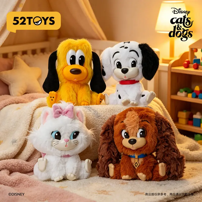 52TOYS Disney: Фигурки кошек и собак в закрытой упаковке, сюрприз-бокс, подвеска-брелок, коллекционная аниме-кукла, декоративная игрушка, подарок
