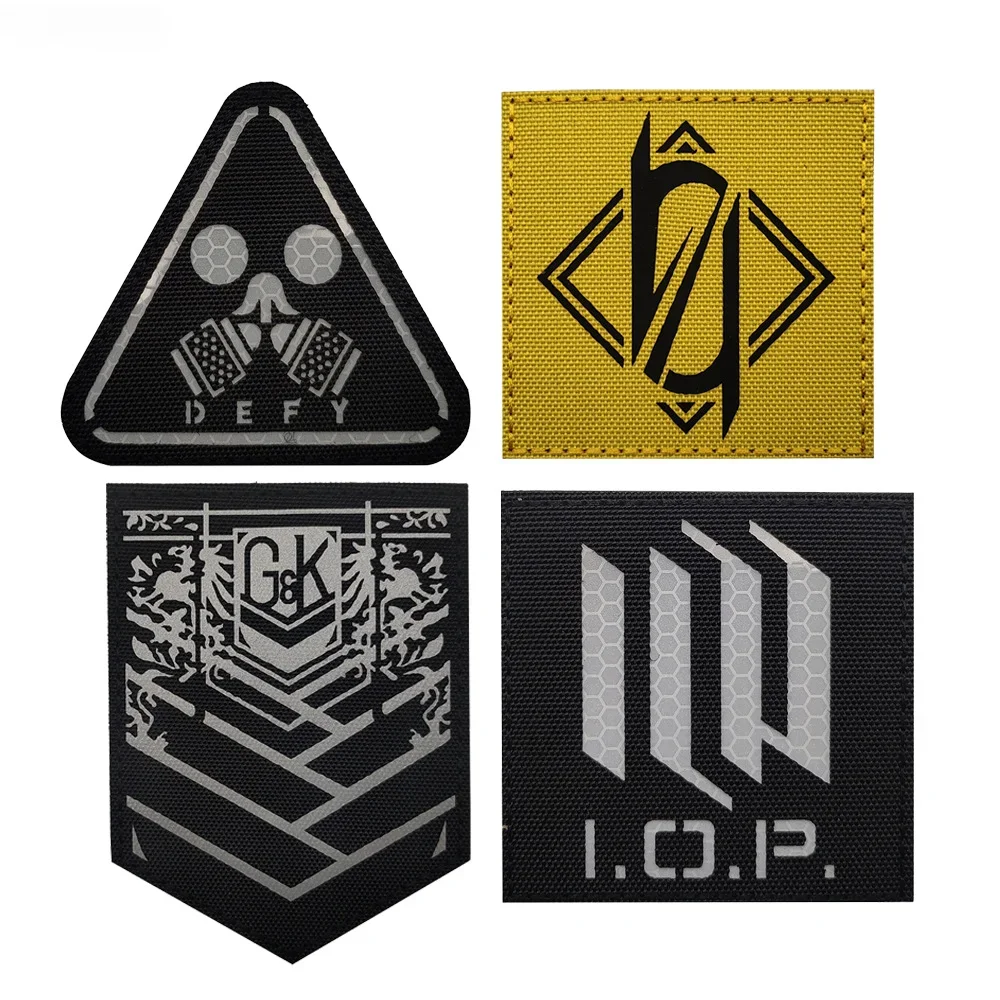 

IR Girls Frontline Patches Reflective Defy 404 Squad IOP G&K Logo Anime Patch on Backpack Hook Loop Girls Frontline Game Badges