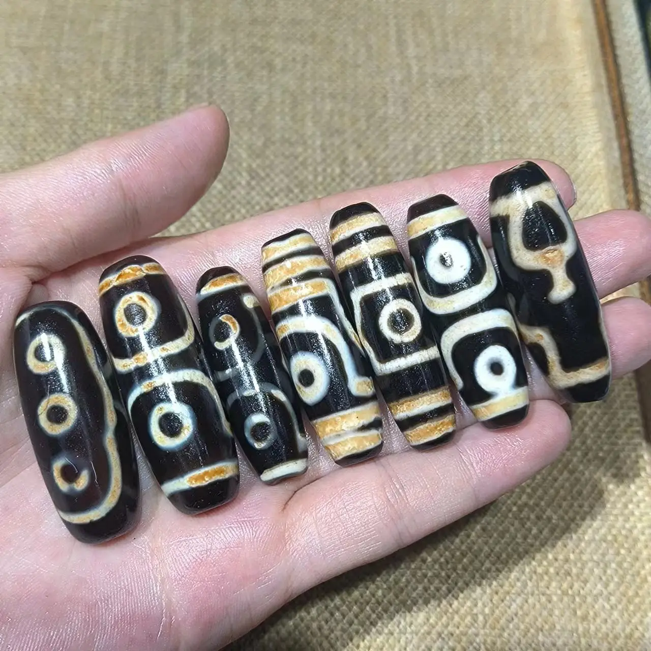 30pcs/lot Natural Various Pattern Old Agate Dzi Beads black gold weathered pattern diy necklace bracelet earrings wholesale