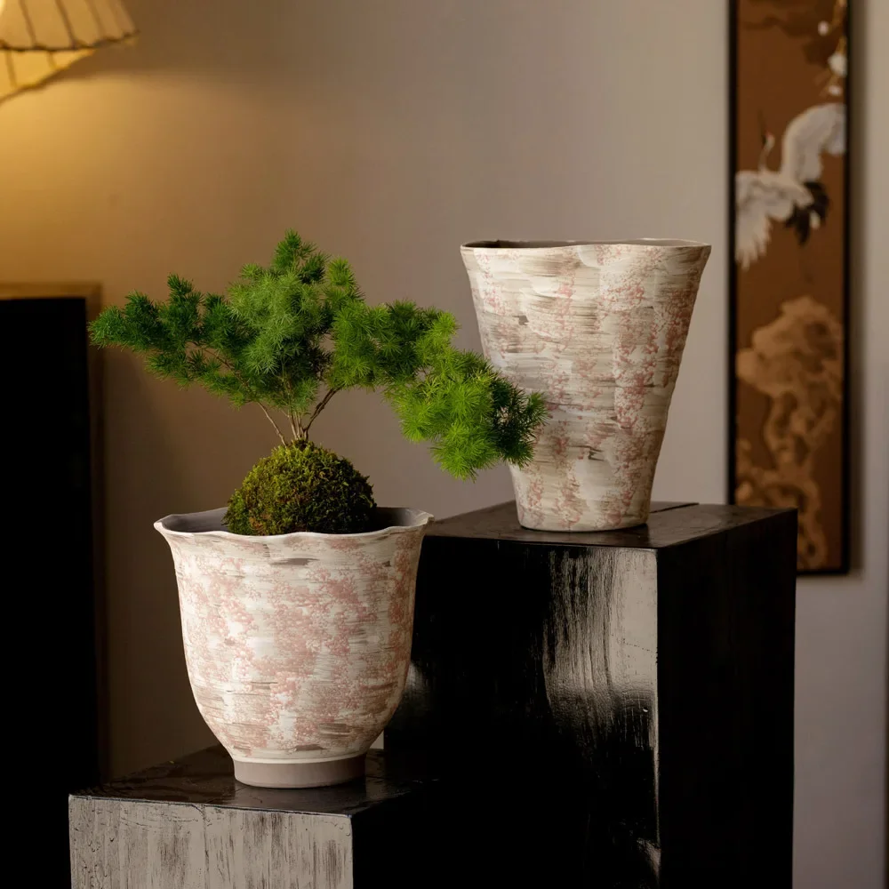 Lanthanum Forest New Chinese-style wabi-sabi wind ceramic vase Living room flower arrangement B & B Hotel Premium sense large
