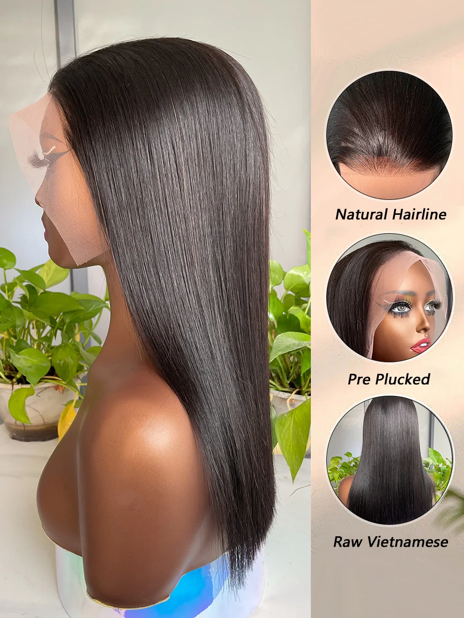 

Парик без клея 2x6 5x5, 15A HD, 100% натуральные человеческие волосы, 13x6 13x4, необработанные вьетнамские, супер двойной вытяжки, идеально прямые, 12, 14, 16 дюймов