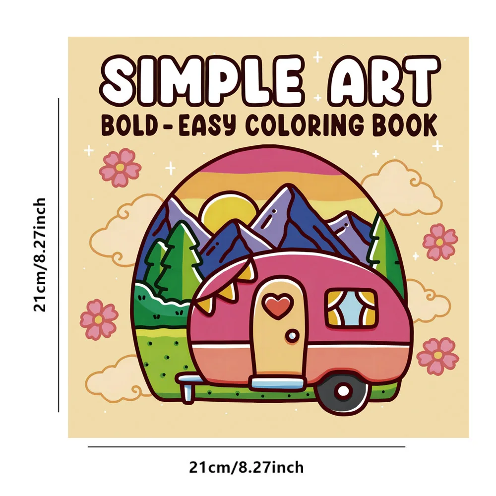 Simple Art Coloring Book for Adults Cute Drawing Book Perfect Gift for Party and Birthday