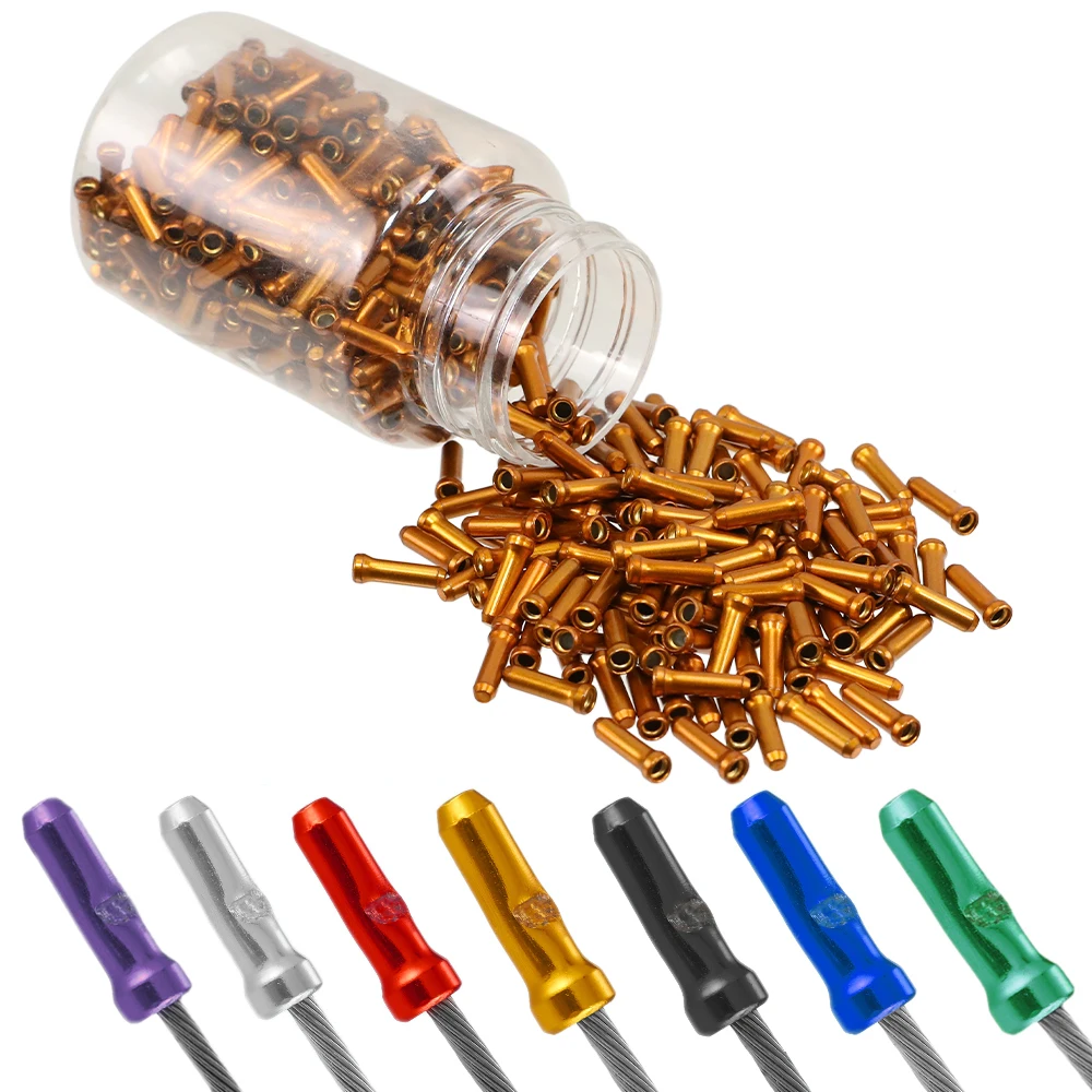 Bike Shift Brake Cable End Caps Aluminum Alloy Derailleur Wire Tips MTB Road Bike Shift Brake Inner Cable End Cap Multi-color