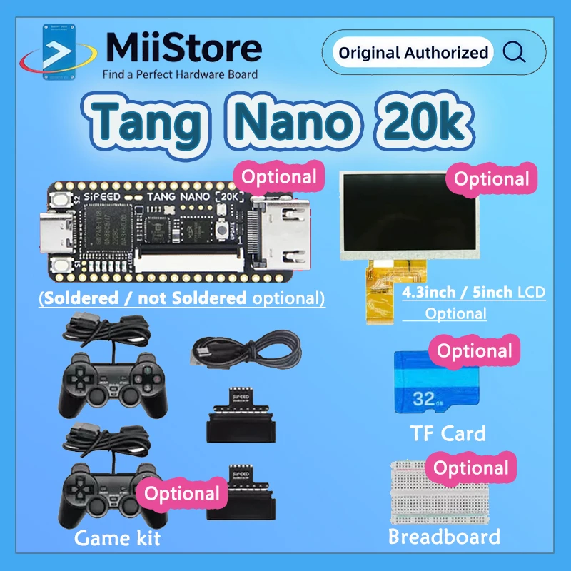 New Sipeed Tang Nano 20K FPGA Board RISCV Linux Retro Game Player Open-Source Emulator Linux MINI GW2AR-18 GOAI Gowin