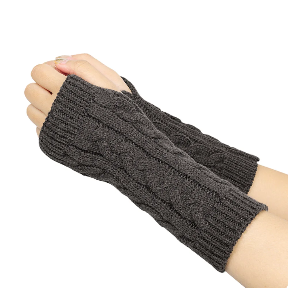 Twisting Cuffs Women Gloves Arm Warmers Curve Eight Hand Sleeves Wool Short Arm Cover Winter Warm Lady Gloves Acrylic Sleeves