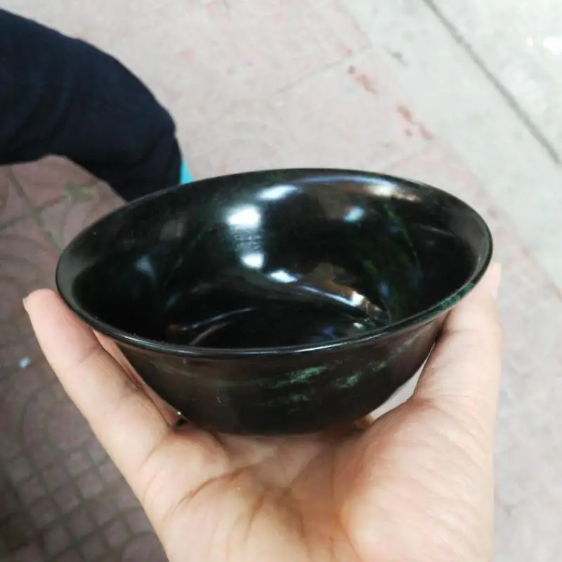 

11*11 см чайная чашка из натурального нефрита Gongfu чайная посуда из натурального китайского нефрита Hetian нефрита чайная чаша ручная резьба чашки для здоровья нефритовая миска для риса