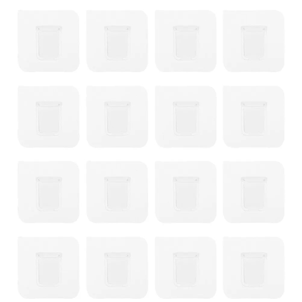 16Pcs Adhesive Shelf Supports Transparent Plastic Punch Free Wardrobe Partition Clips for Cabinets Closets Bookcases