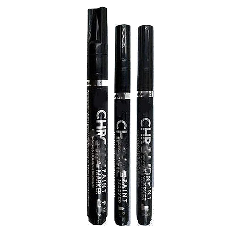 3Pcs Chrome Marker Silver Art Liquid Mirror Chrome Marker DIY Mirror Reflective Paint Pen Quick Dry DIY Highlight Pen