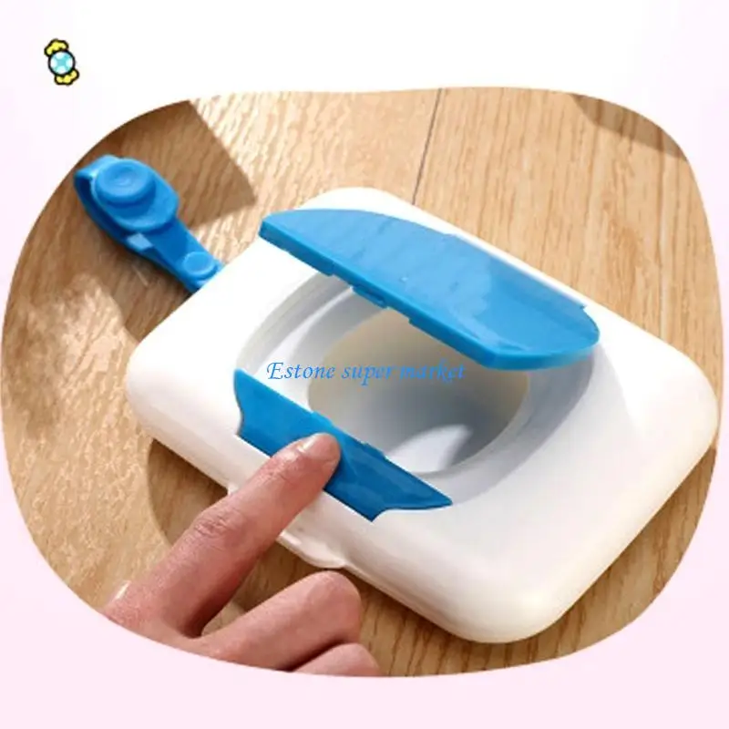 090B Travel Baby Wipe Dispenser Case Wet Wipes Storage Box with Convenient Handle Essential Travel Accessory for Diaper Bags