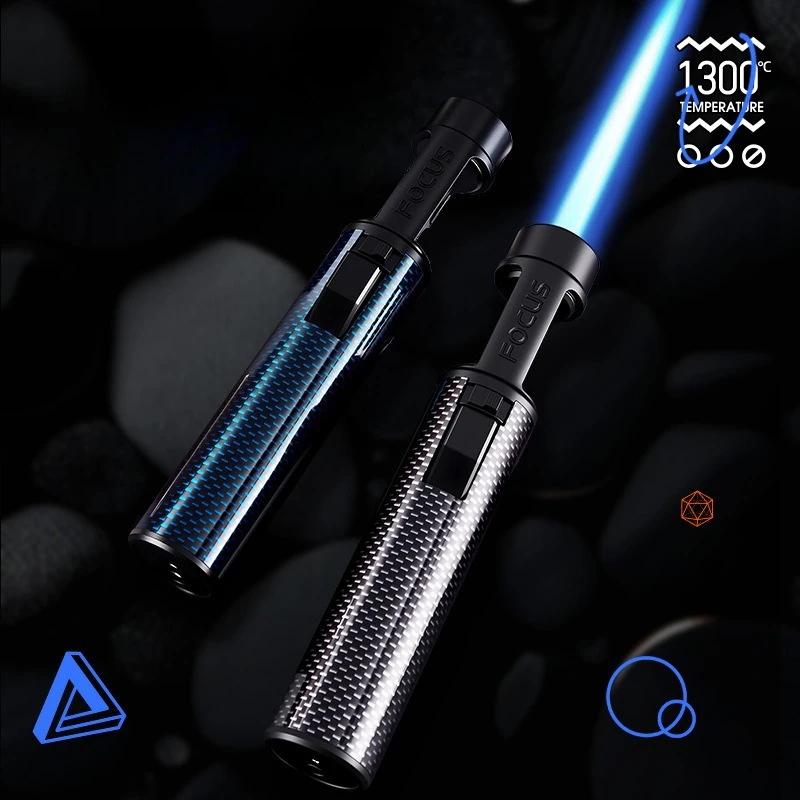 

New Powerful Metal Gas Lighter Windproof Kitchen Cooking Torch Flame Jet Barbecue Smoking Accessories Cigar Lighters Men's Gift
