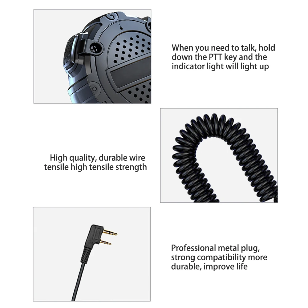 Ручной микрофон Baofeng Walkie Talkie, двустороннее радио, динамик Comumicador, микрофон PTT для рации UV-5R BF-888S, аксессуары