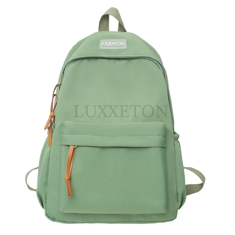 Large Capacity Women Backpack Travel Bag Casual Nylon Student School Bag Solid Color Fashion Backpack Girls School