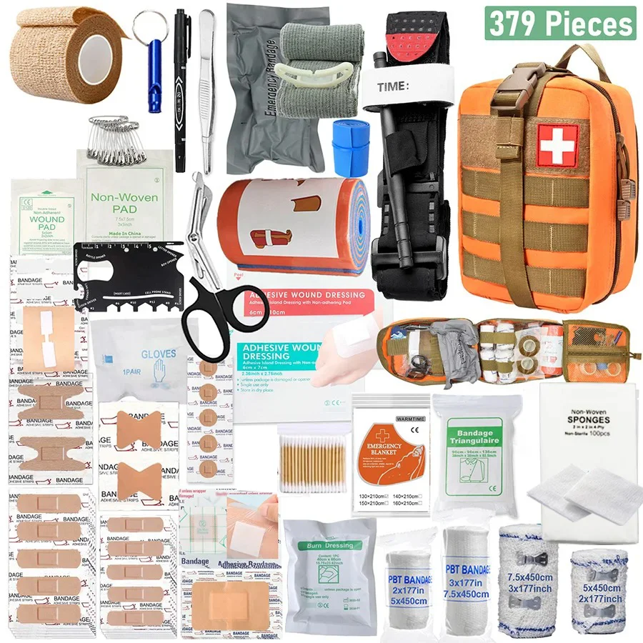 379-delige EHBO-kit complete set outdoor uitrusting noodkit traumazak campinguitrusting benodigdheden nood IFAK tas - afbeelding 1