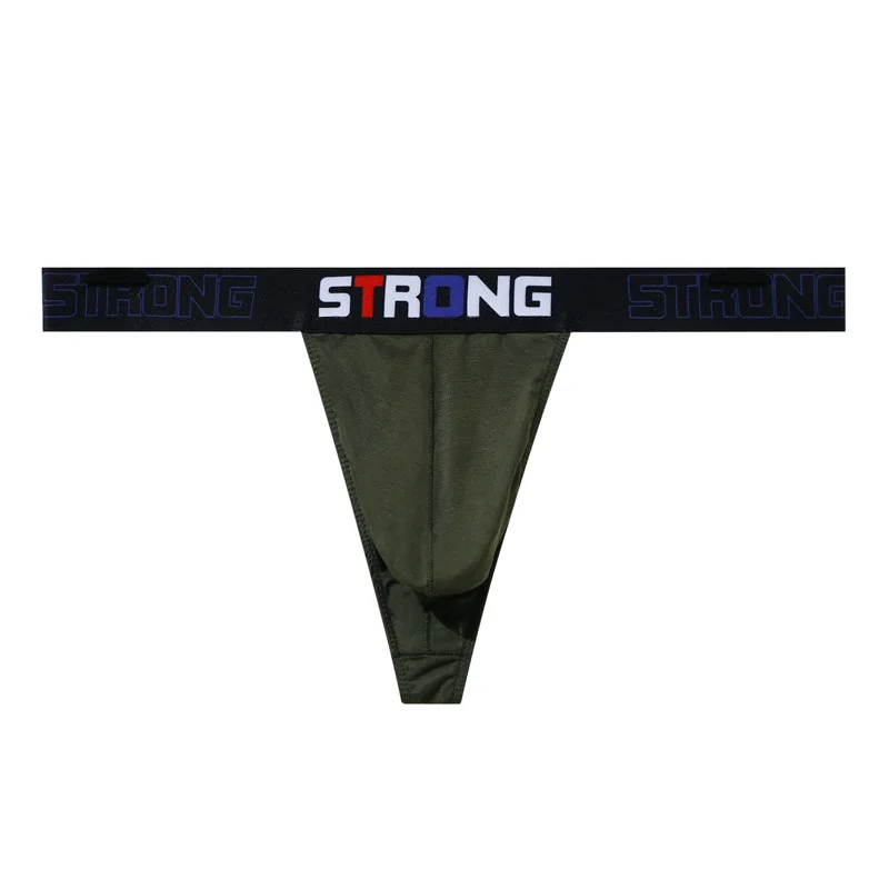 Men's Thong Modal T-Shaped Panties Sexy Low-Waist Underwear Convex Pouch Jockstrap Underpants Sports Breathable Thongs G String