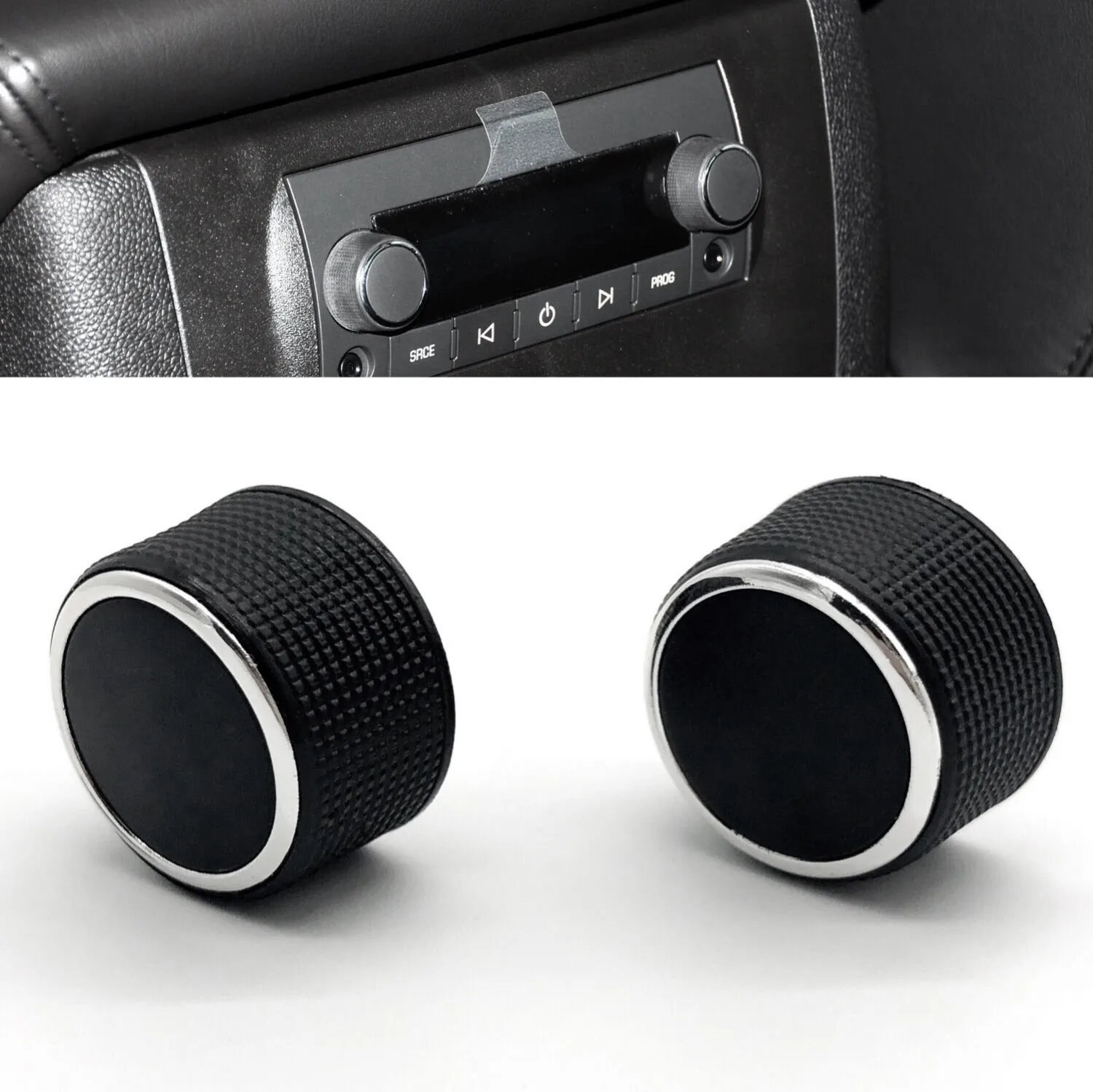 2 Pc Rear Radio Audio Volume Control Knob Dial Tuner For 07-13 Acadia 22912547 Radio Repair Kit