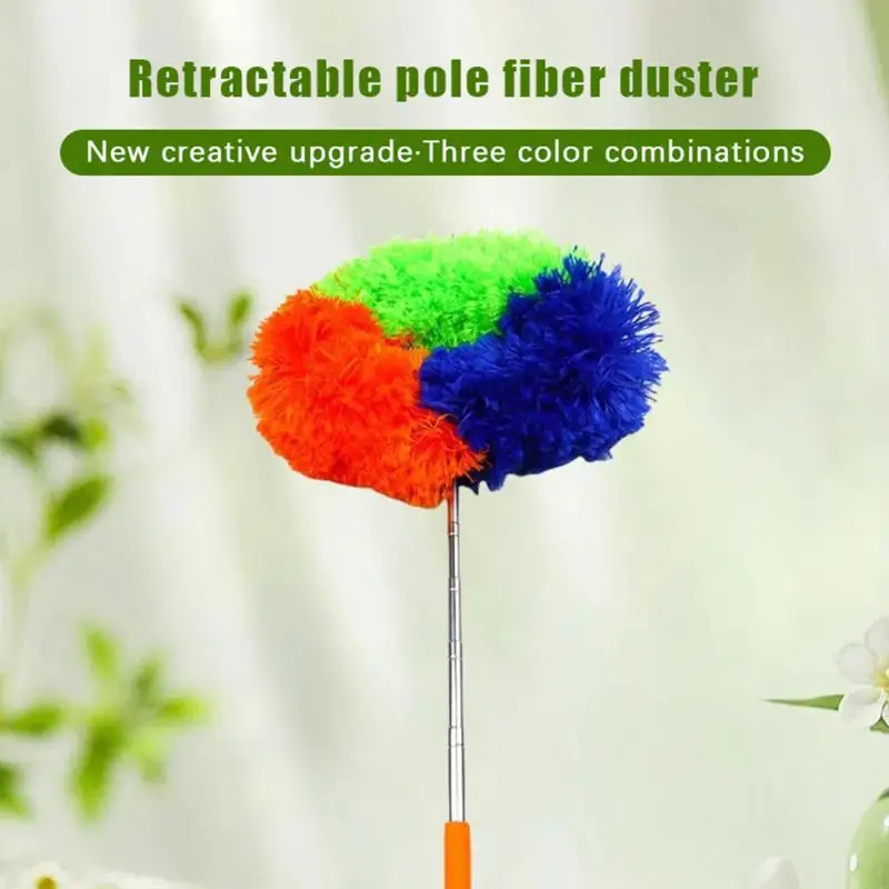Ceiling Fan Cleaner Duster With Extension Pole Dust Removal Brush Removable Ceiling And Fan Duster Ceiling Fan Cleaning Tool - view 2