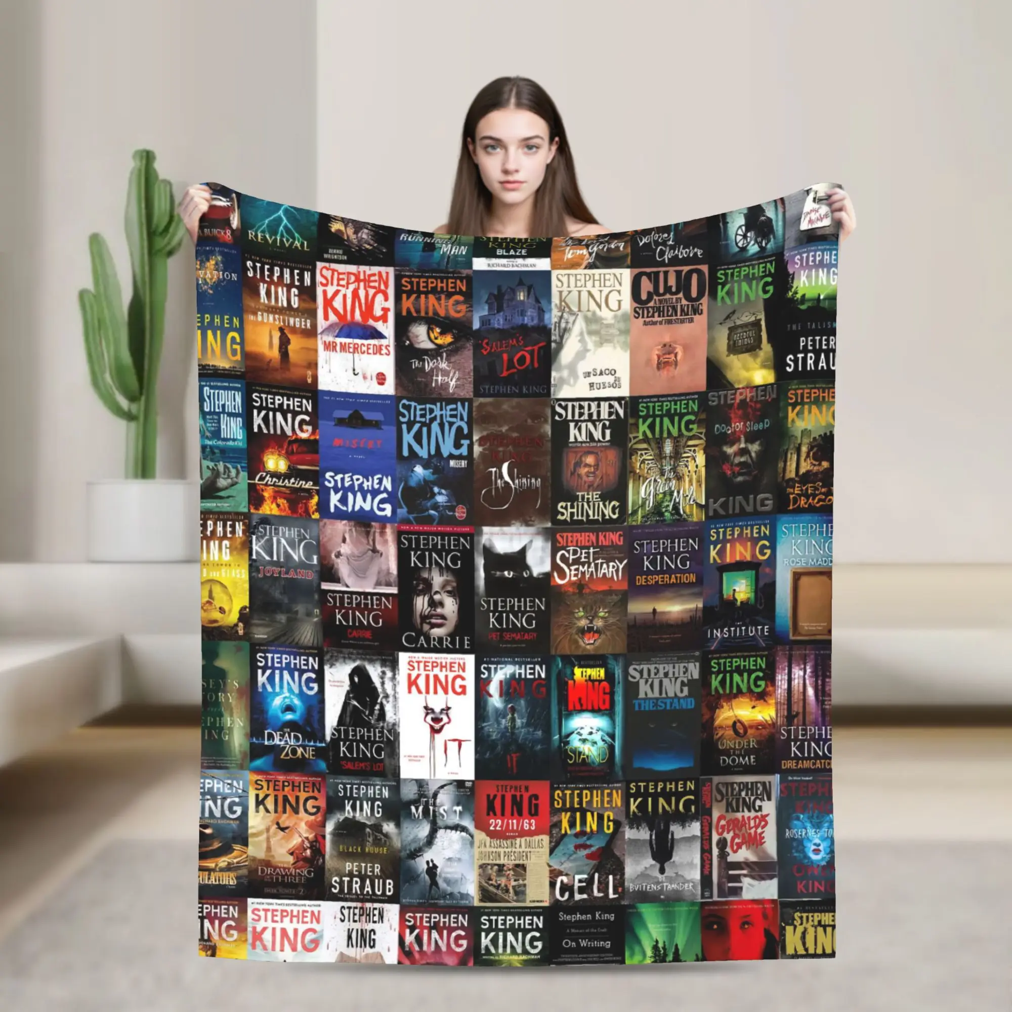 Collection of Stephens Kings Books Plush Blanket Girls Boys  Flannel Bedding Throws For Couch Bed Warm Soft Quality Bedspread